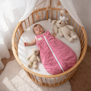 Śpiworek do spania niemowlęcy jasny róż