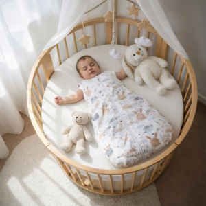 Śpiworek do spania niemowlęcy sówki i zające