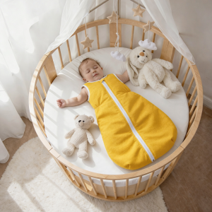 Śpiworek do spania niemowlęcy żółty