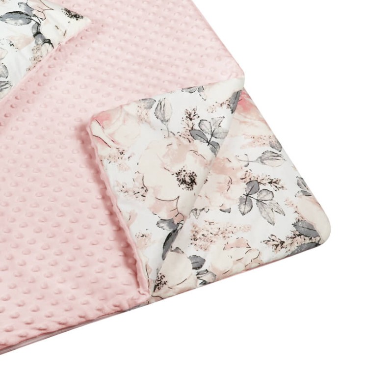 Śpiwory dla dzieci do spania flowers różowe minky1