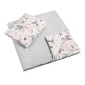 Śpiwory dla starszych dzieci flowers szare minky